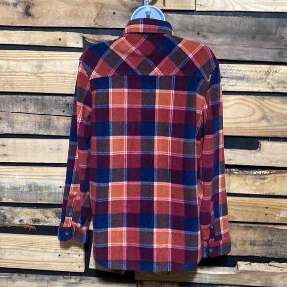 Freedom Foundry Medium M Mens Fleece Button Up Shirt Pockets Long Sleeve Red - Picture 4 of 8